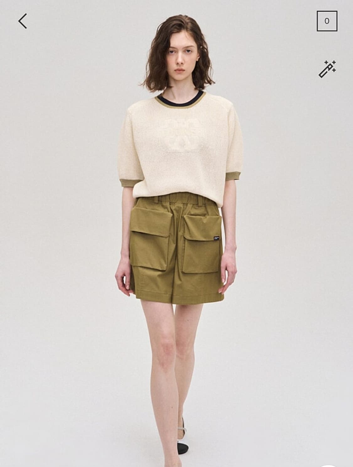 한섬 시스템 2023 컬러라인 레터링 패치 니트 90F사이즈 상품이미지1