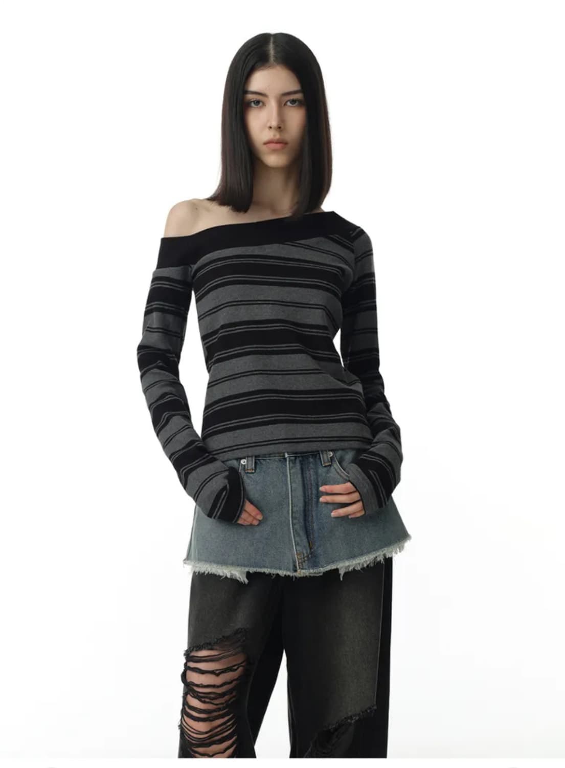 새상품) MILLO WOMEN ONE SHOULDE T-shirt 상품이미지2