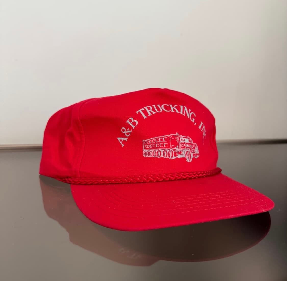 USA A&B TRUCKING INC 레드 빈티지 트러커캡 상품이미지3