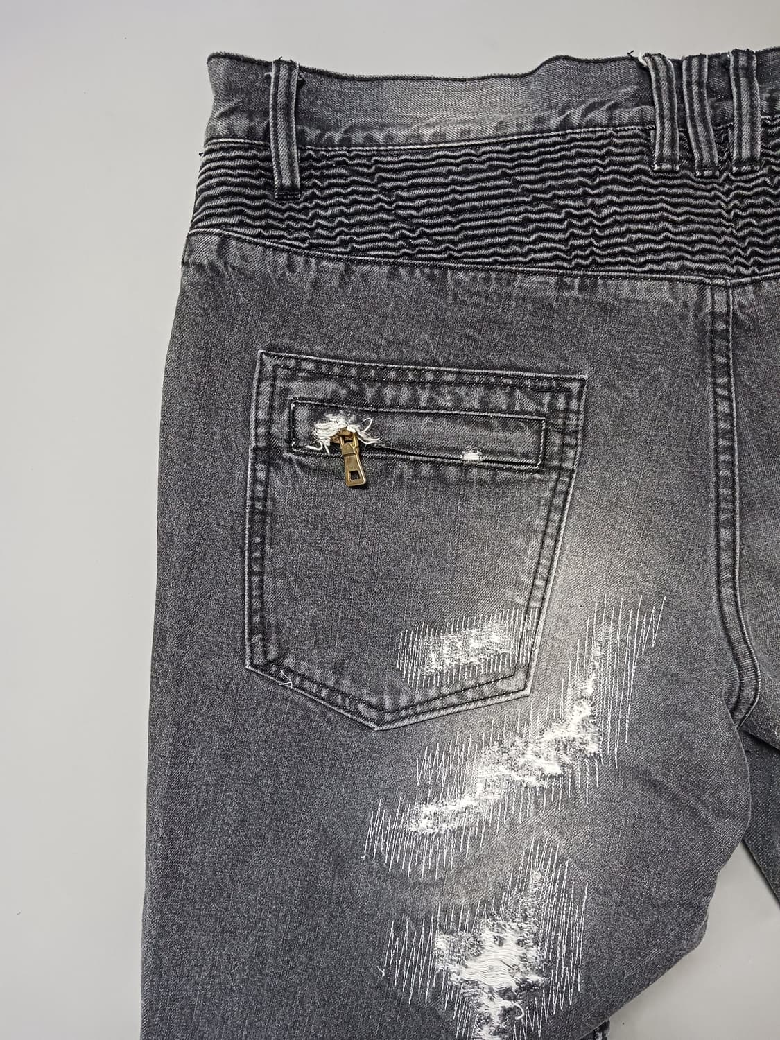 [38] 발망 디스스티치 바이커 블랙진 청바지 상품이미지8