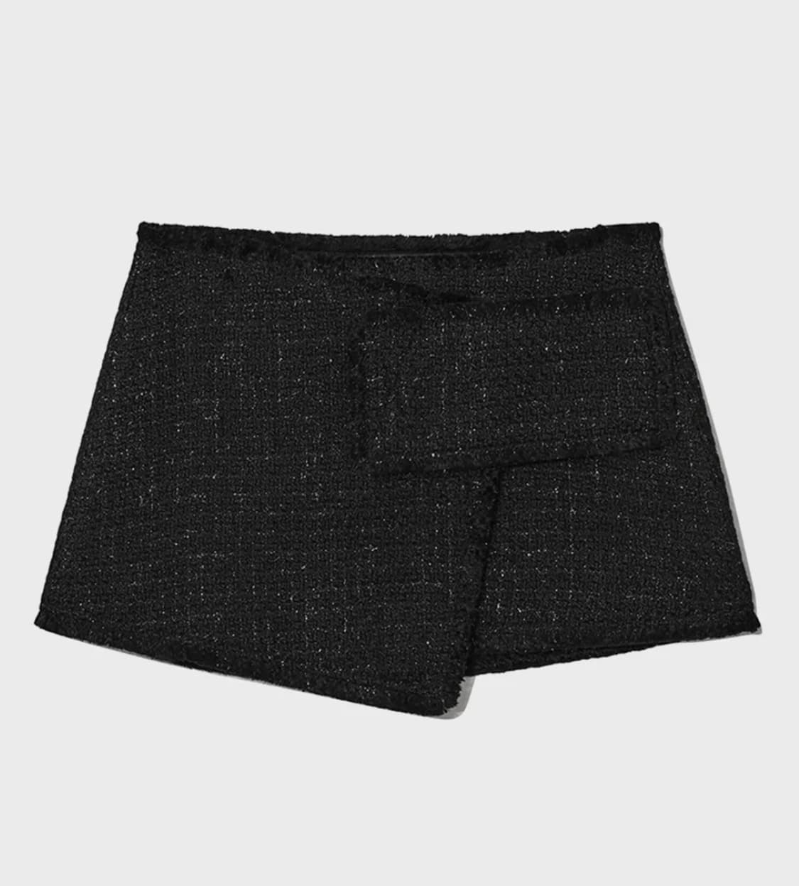TWEED WRAP SKIRT (BLACK) 상품이미지1
