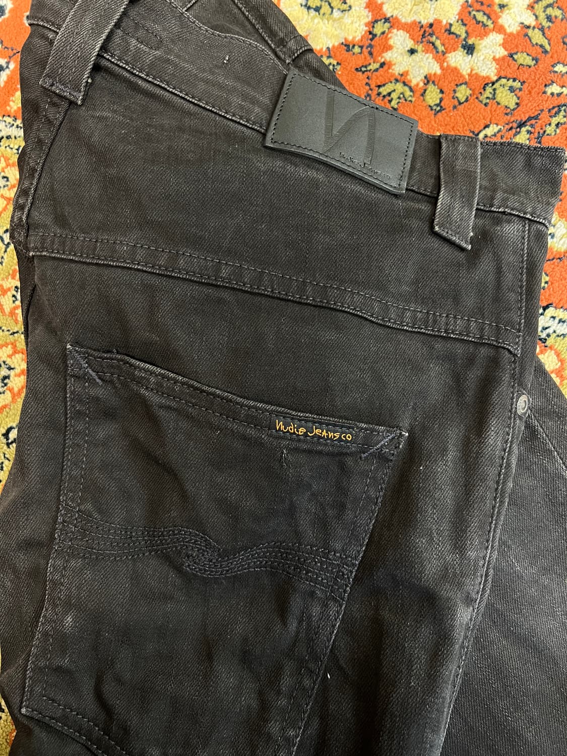 [33] 누디진 씬핀 블랙 데님 팬츠 상품이미지4