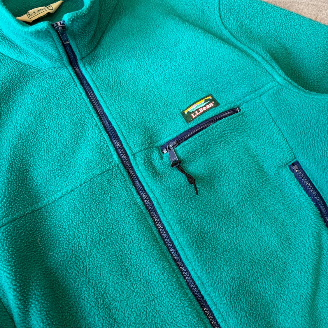 90s L.L.bean 90년대 미국 생산 엘엘빈 그린 플리스 자켓 상품이미지5