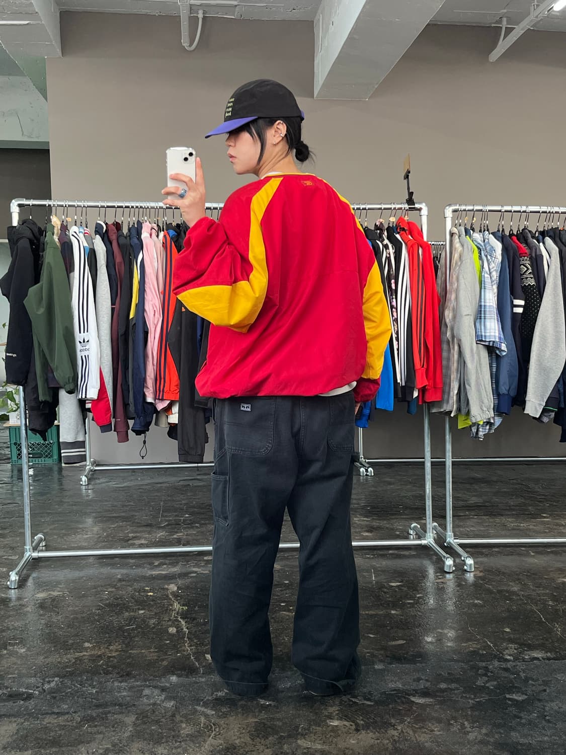 빈티지 올드스쿨 V넥 바람막이 웜업자켓 상품이미지5