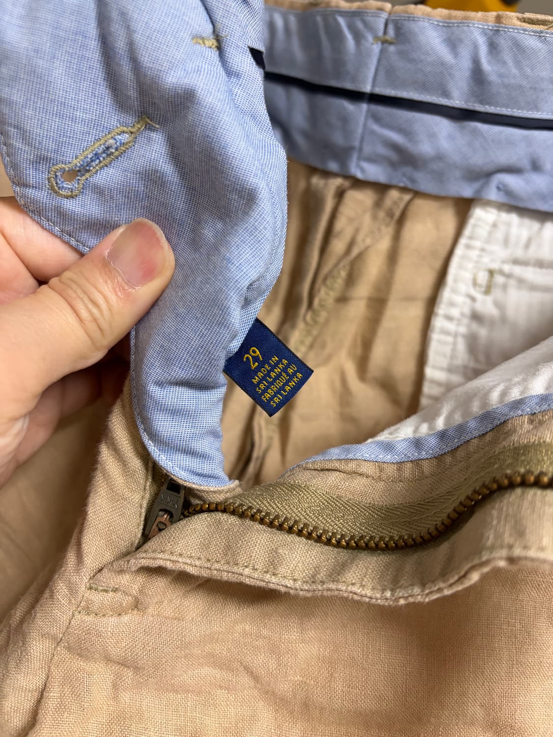 폴로 린넨 반바지 베이지 상품이미지3