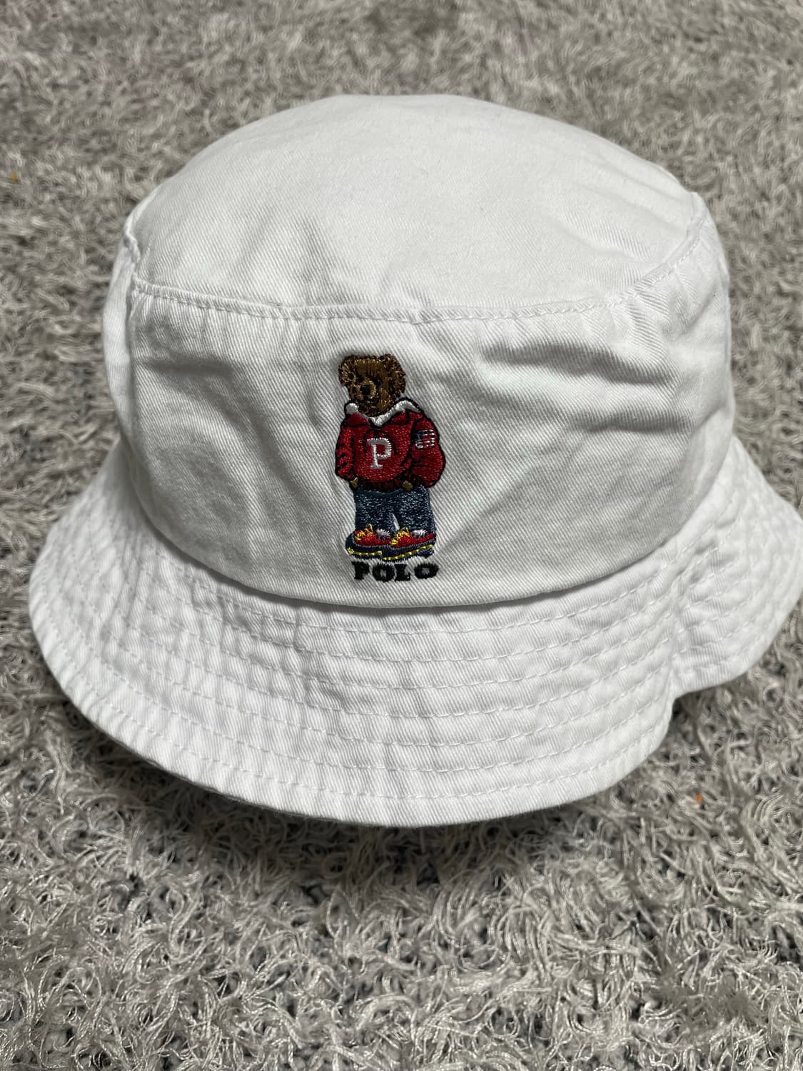 폴로Polo 폴로베어 화이트 버킷햇 코튼 캡 Free 상품이미지2