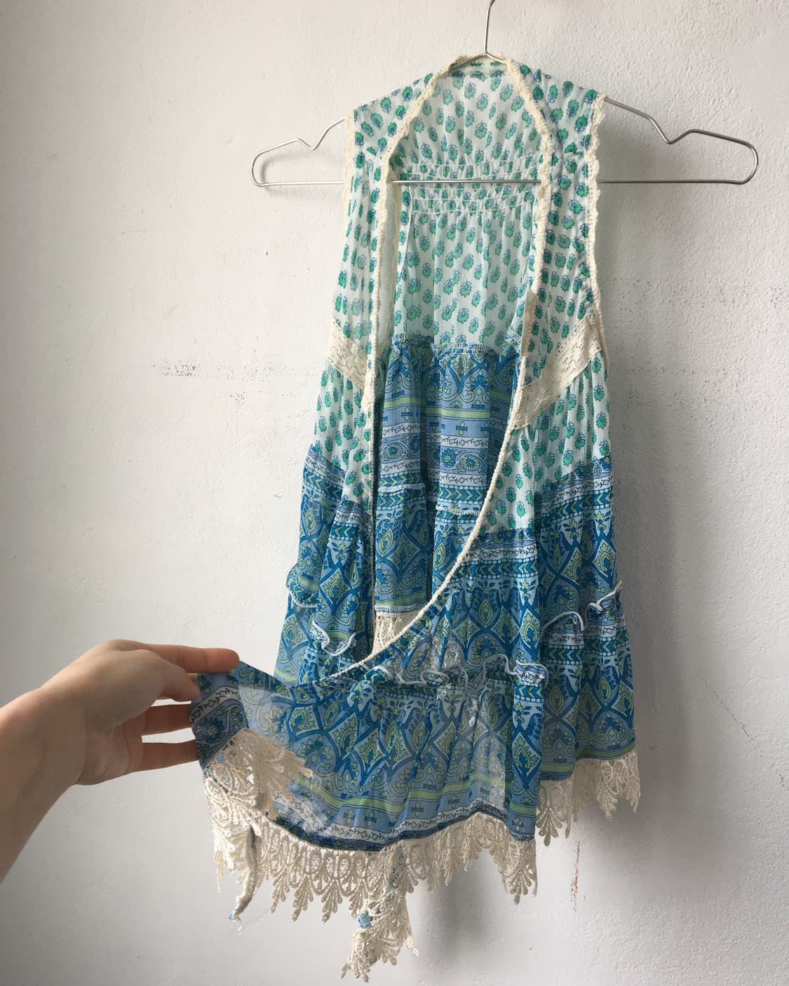 Crochet trimming drape open vest 상품이미지4