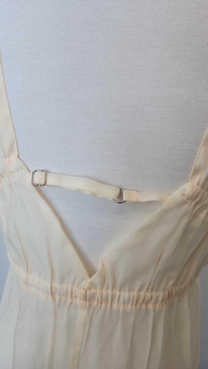 쉬폰 롱 원피스 크림 아이보리 시스루 나시 L 상품이미지7