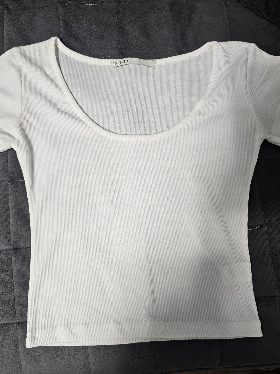 보헤미안서울 half ribbed t white 반팔 S 상품이미지1