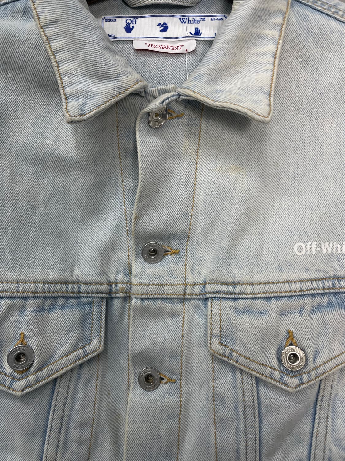 오프화이트 백 디아그 프린팅 데님 자켓 H1084 상품이미지6