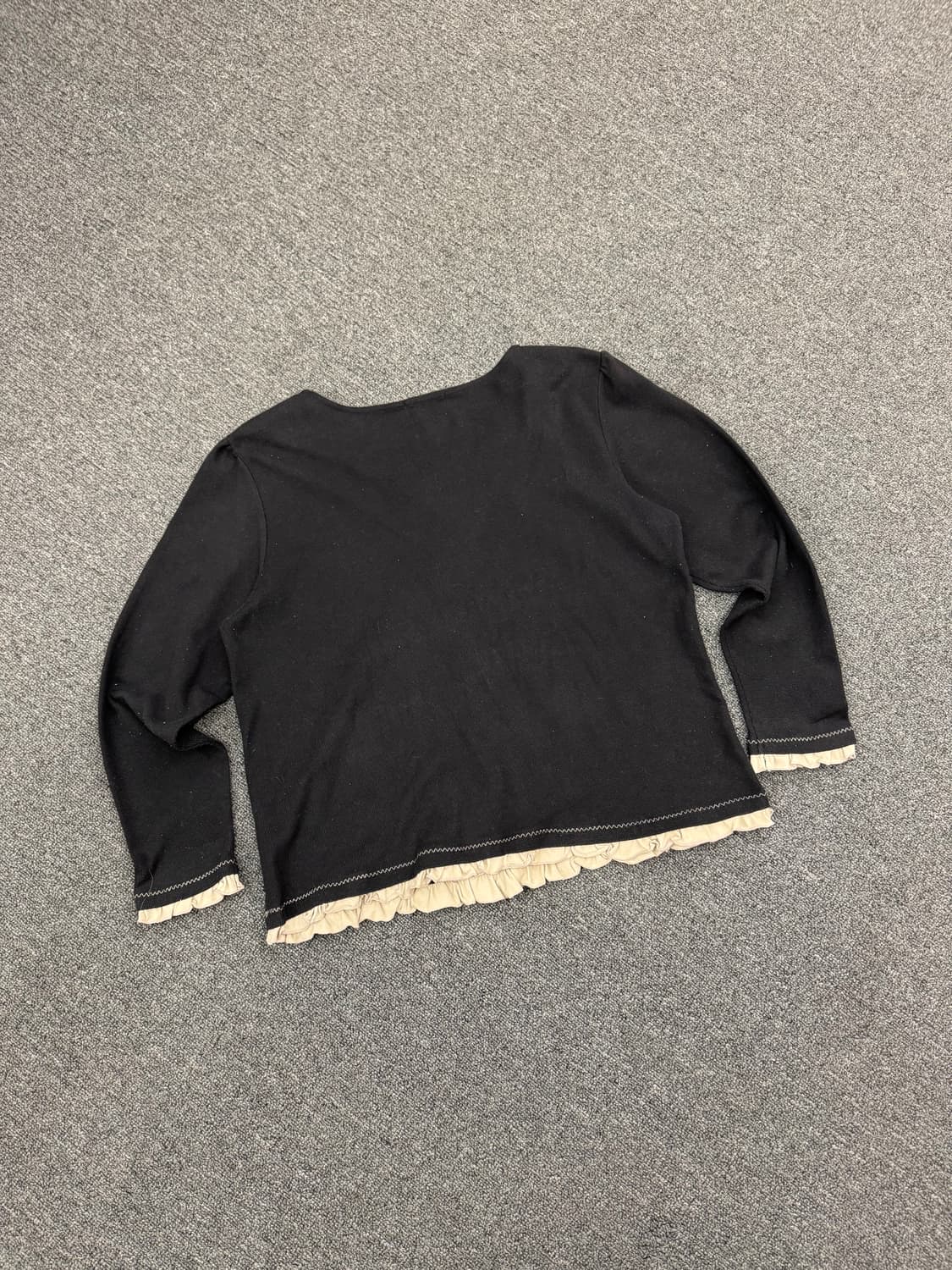 3L)Tea Tam 일본 빈티지 여성 레이스 디테일 블랙 롱슬리브 상품이미지2