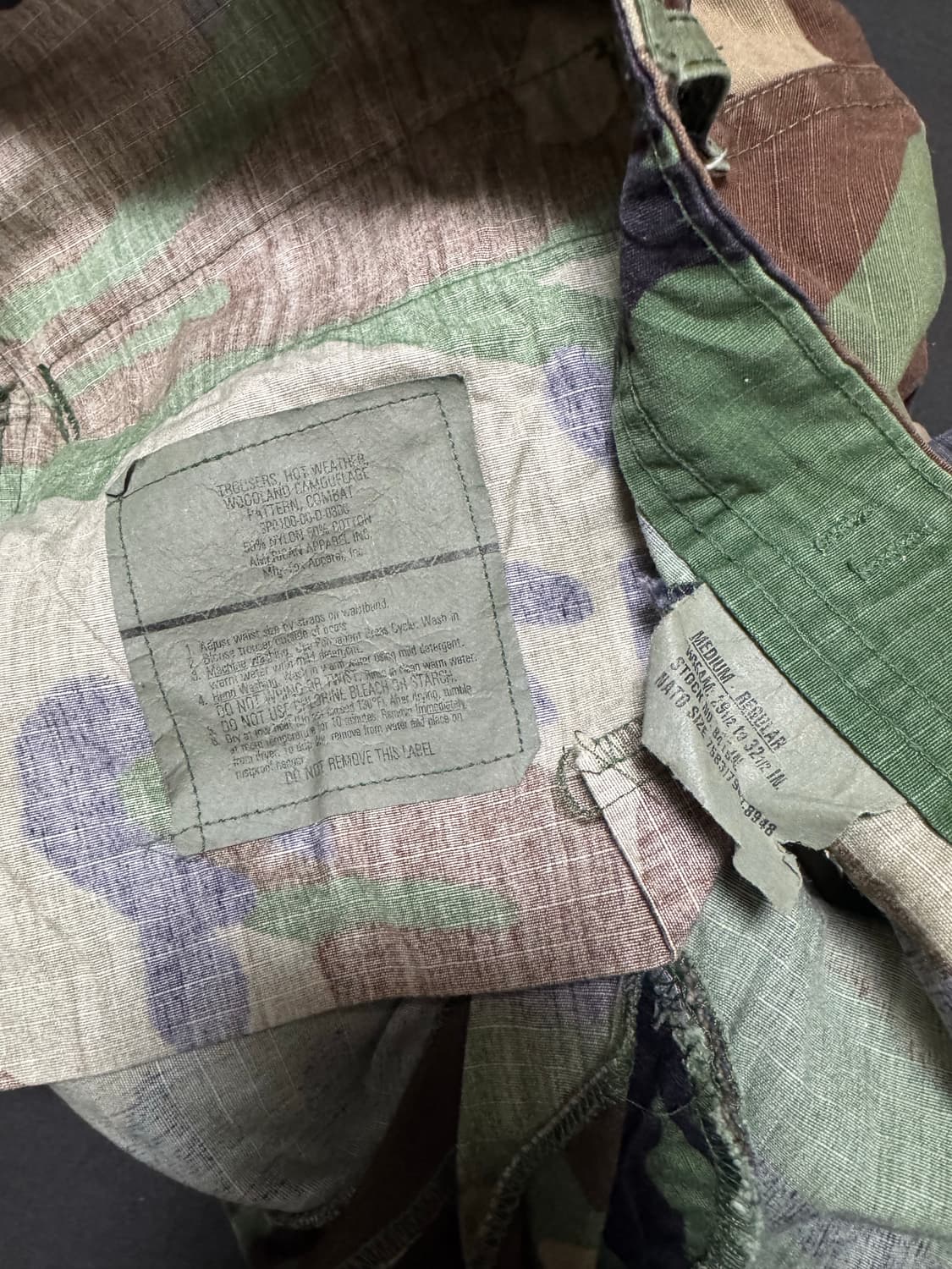 USA 미군 우드랜드 팬츠 미디엄-레귤러 밀리터리 카모 35인치 상품이미지3