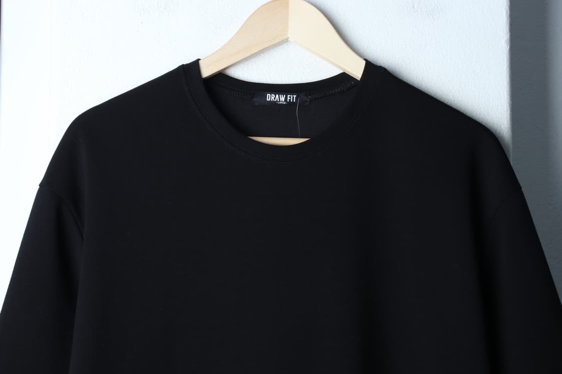 (L-XL) 드로우핏 반팔 티셔츠 블랙 무지 폴리 기능성-H32050 상품이미지3