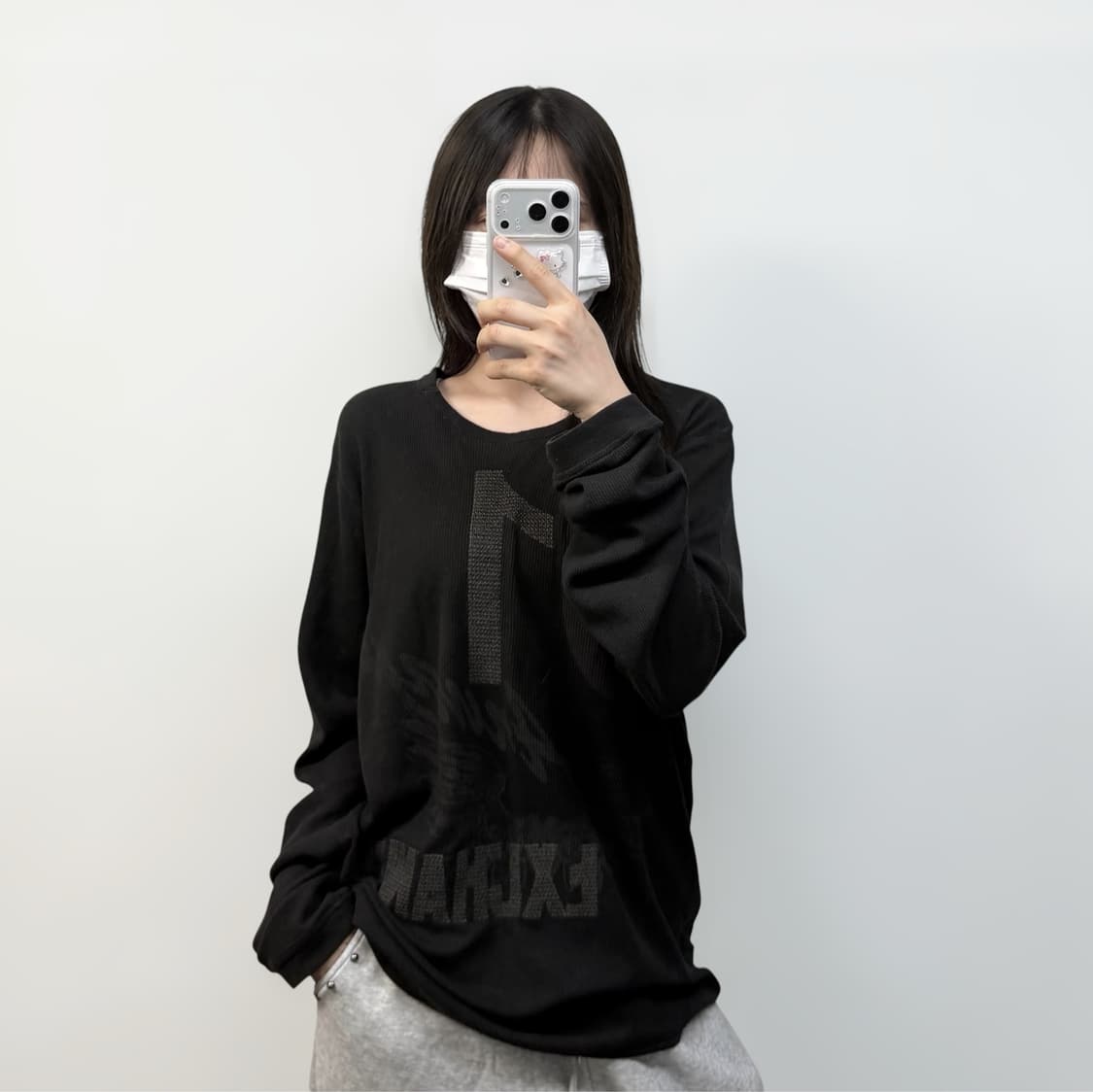 알마니 익스체인지 91 와플 롱슬리브 블랙 상품이미지1