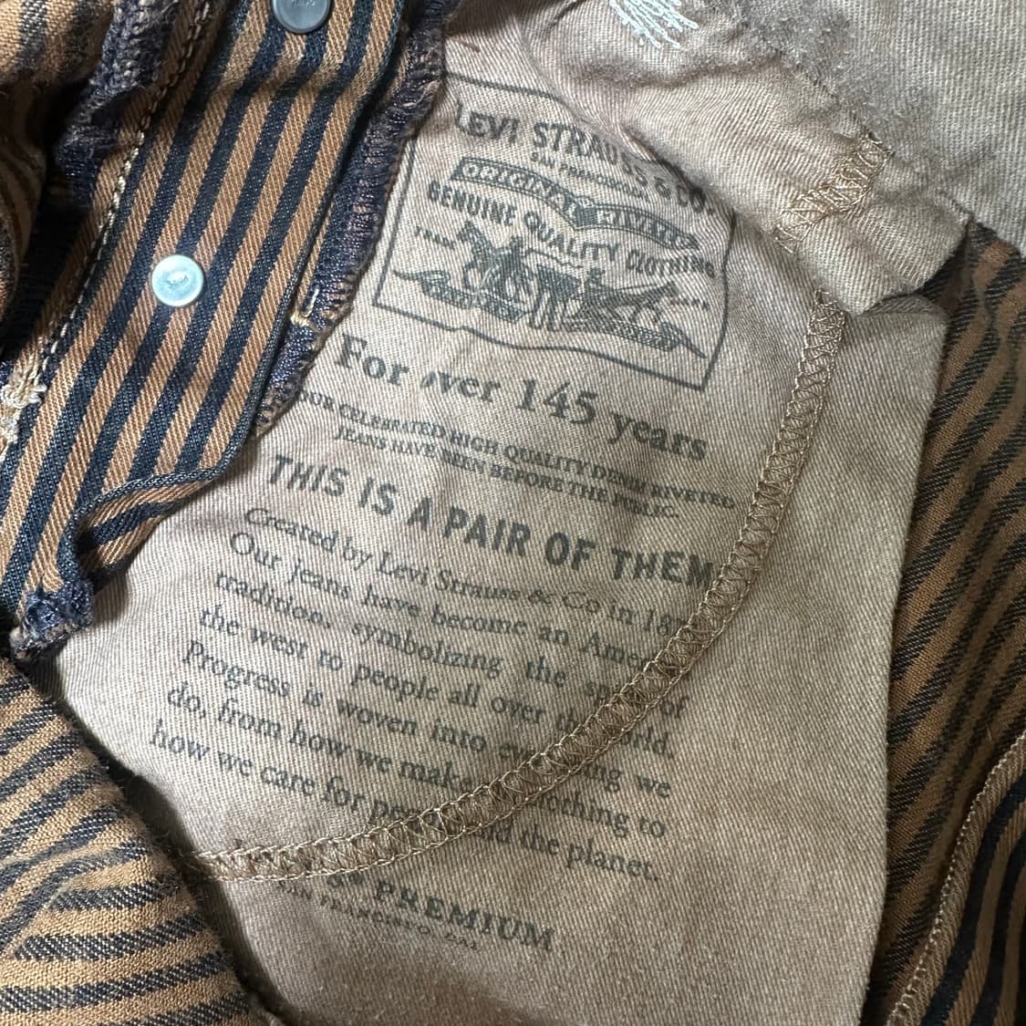 ✨ (바배) 리바이스 레드탭 히코리 데님 오버롤 멜빵 바지  상품이미지5