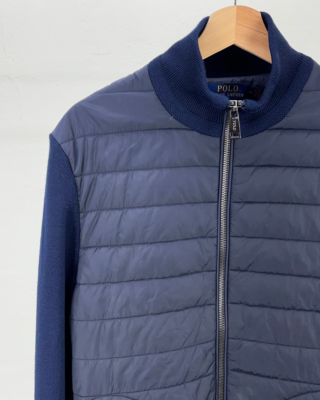 폴로 랄프로렌 네이비 퀼티드 니트 패널 스웨터 자켓 상품이미지2