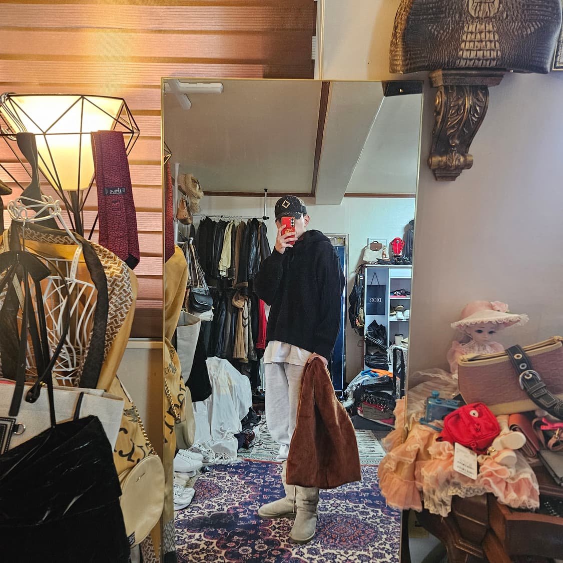 엠마커(M.marker) 브라운 퍼 빅 쇼퍼백 Free 상품이미지2