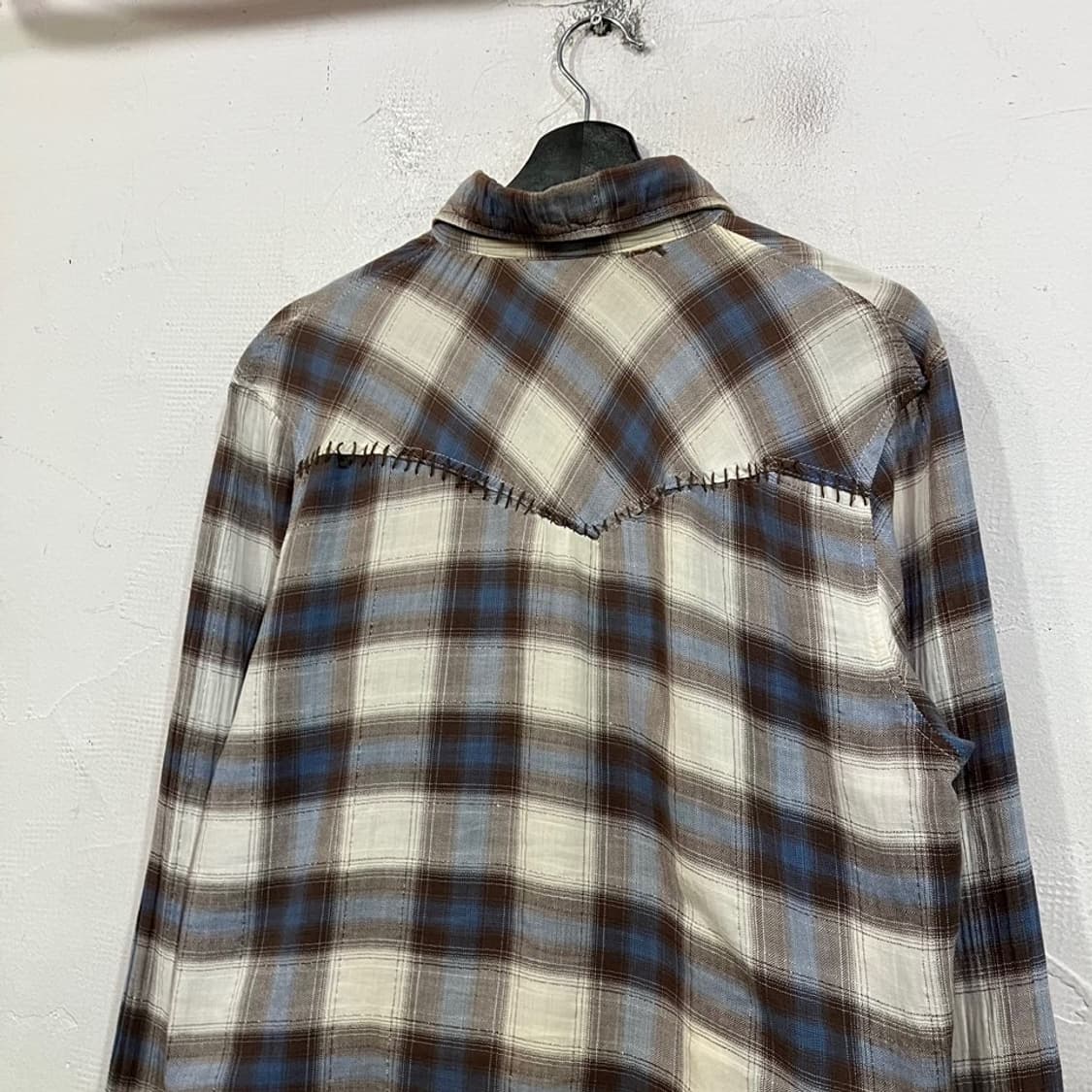 빈티지 패치워크 체크 셔츠 상품이미지6