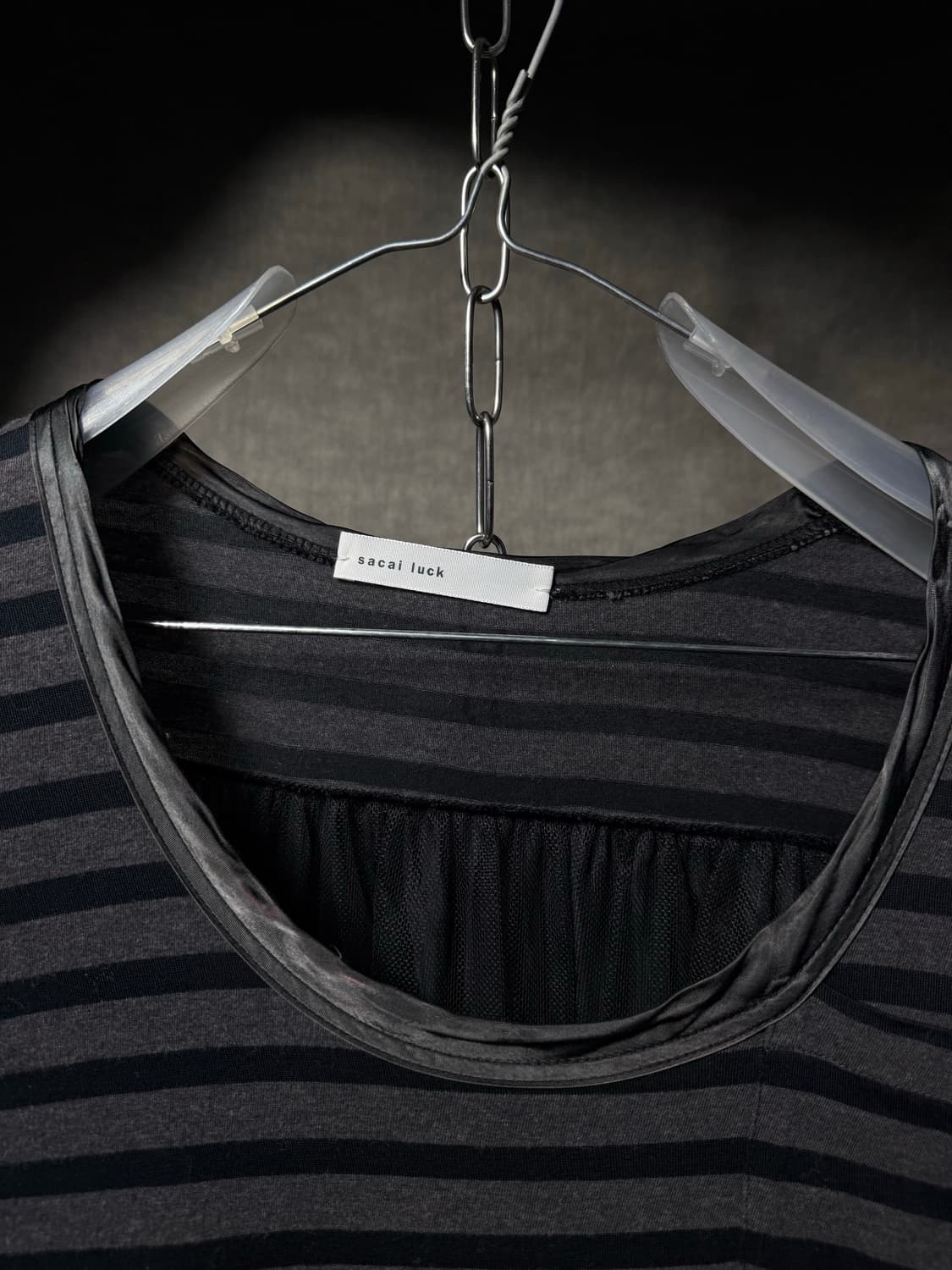 Sacai luck Striped Back-Pleated Dress 상품이미지4