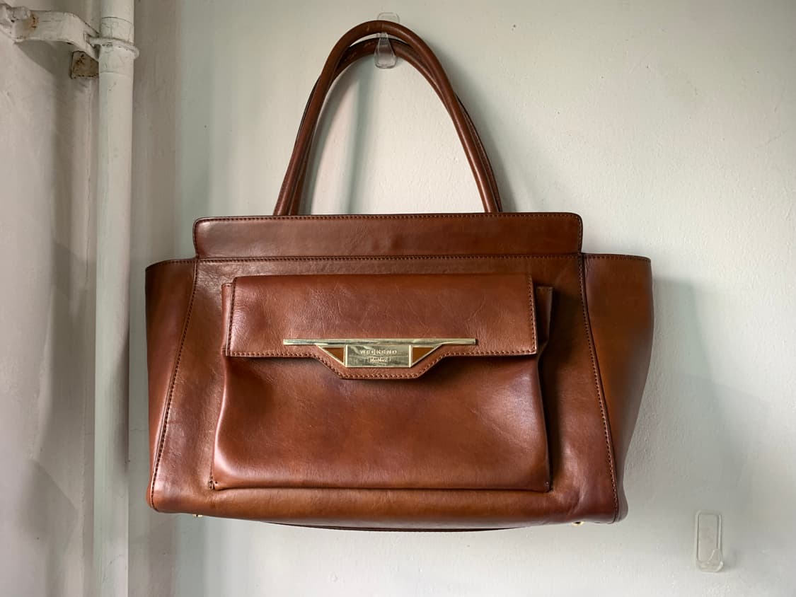 weekend maxmara 브라운 레더 토트백 상품이미지2