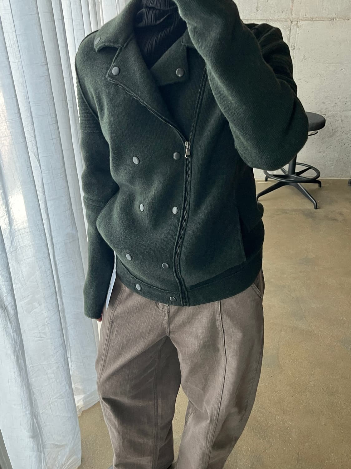 Diesel 디젤 더블브레스트 울 자켓 다크그린 상품이미지2