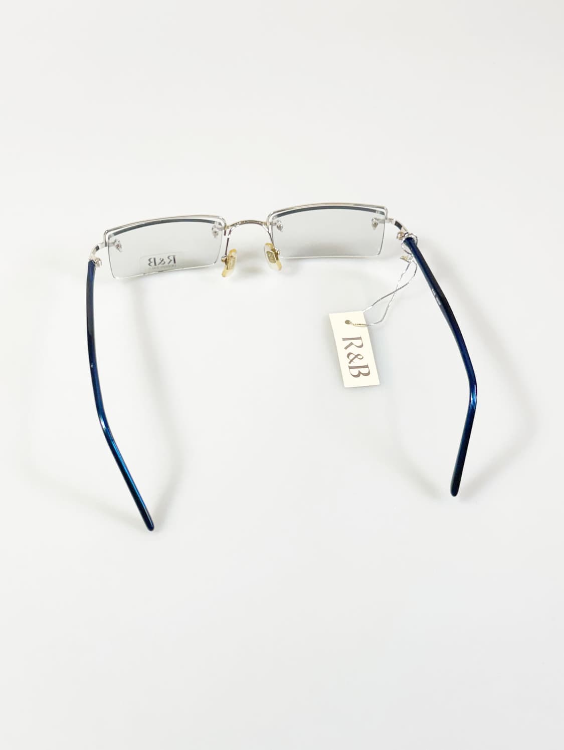 R&B EYEWEAR 반무테 스퀘어 실버 메탈 빈티지 안경 상품이미지5