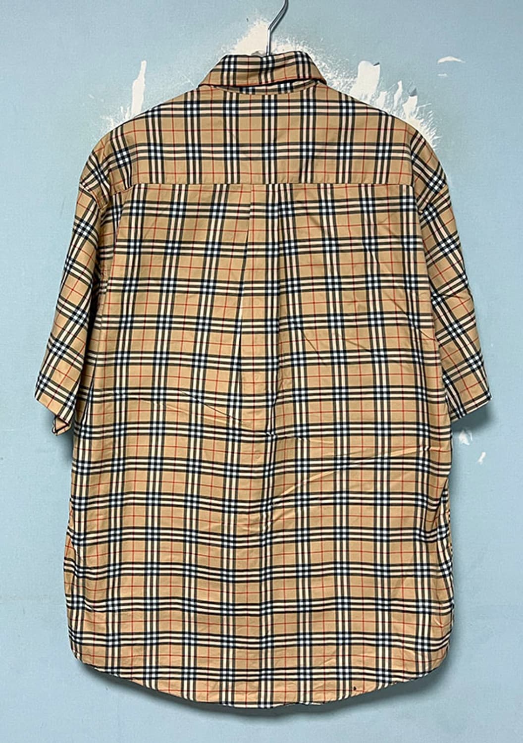 버버리 런던 00s 빈티지 노바체크 남자 반팔셔츠 미국판 XL 105 상품이미지2