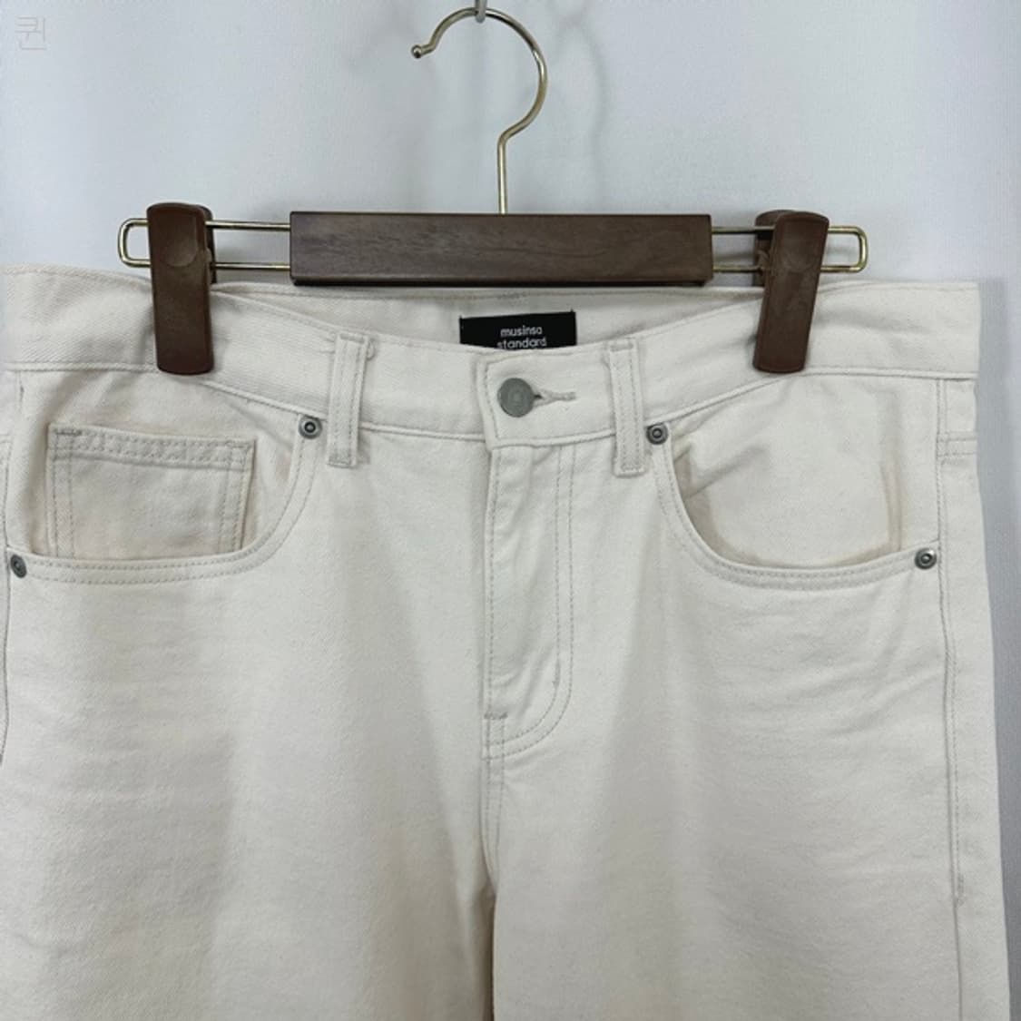 무신사스탠다드 남자 와이드 면바지 크림 31  상품이미지2