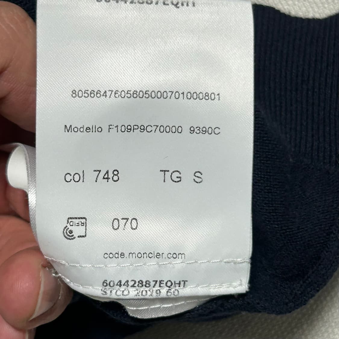 S 몽클레어 네이비 니트 반팔티 상품이미지7