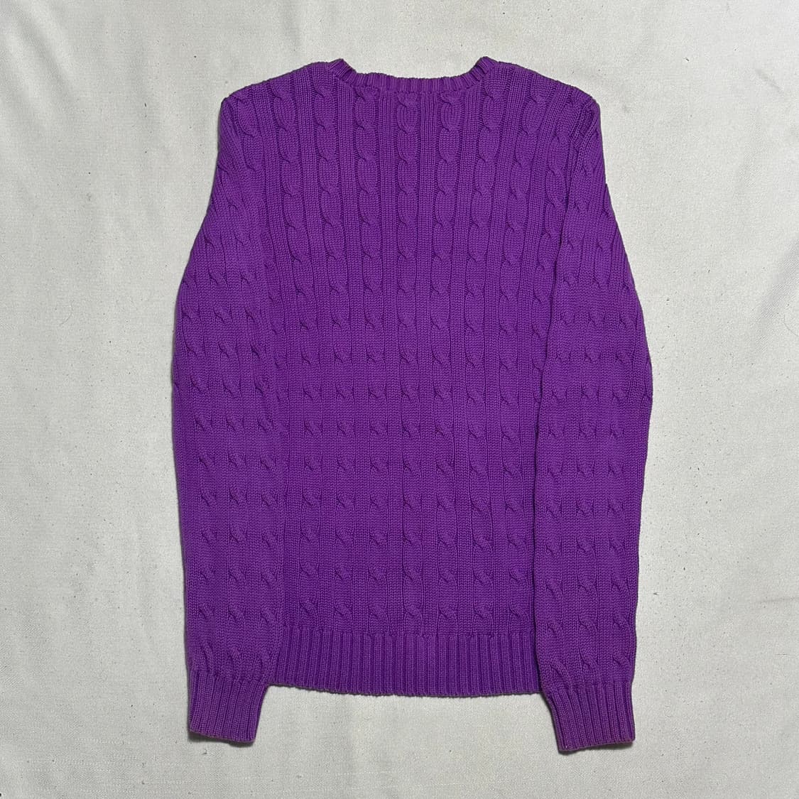 M 폴로랄프로렌 여성용 코튼 케이블 퍼플 니트 상품이미지3