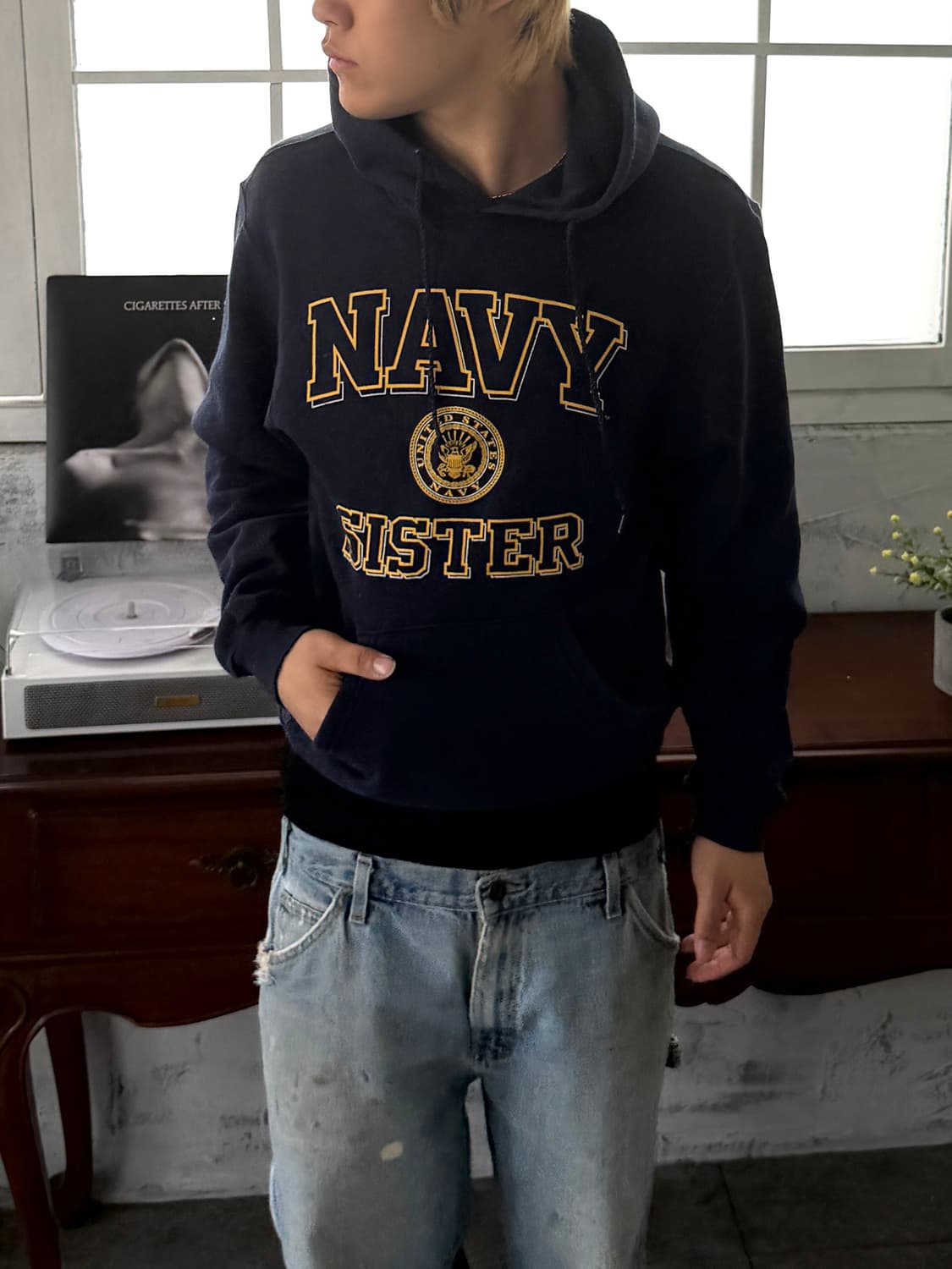 MADE IN USA 🇺🇸 NAVY 후드티 상품이미지3