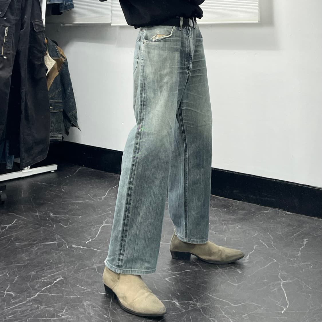 36in Lee 워시드 와이드 데님 팬츠 상품이미지2