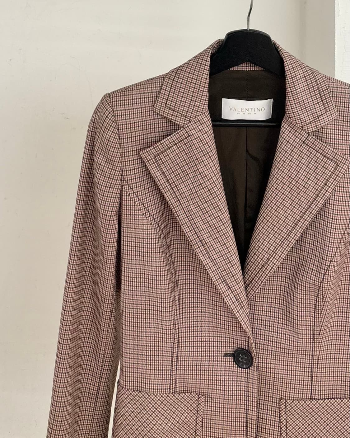 발렌티노 브라운 플래드 싱글버튼 자켓 상품이미지3