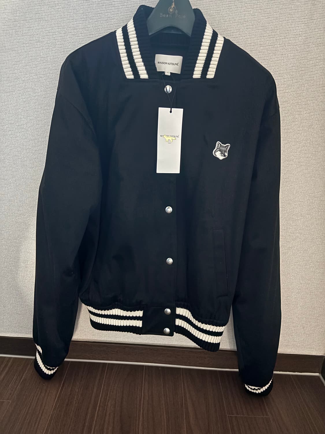 메종 키츠네 코튼 사틴 테디 블루종 블랙 상품이미지3