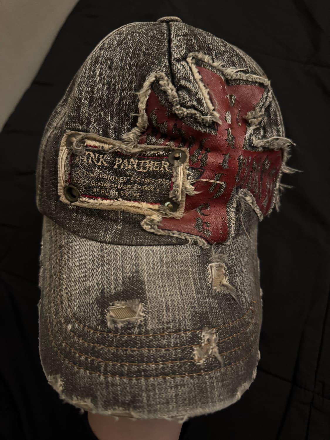 핑크팬서 y2k 데님 그런지 볼캡 상품이미지2