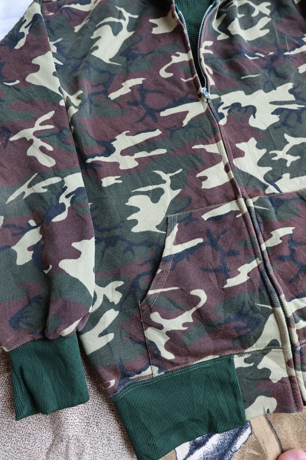 80s 우드랜드 써멀 카모 후드집업 상품이미지4