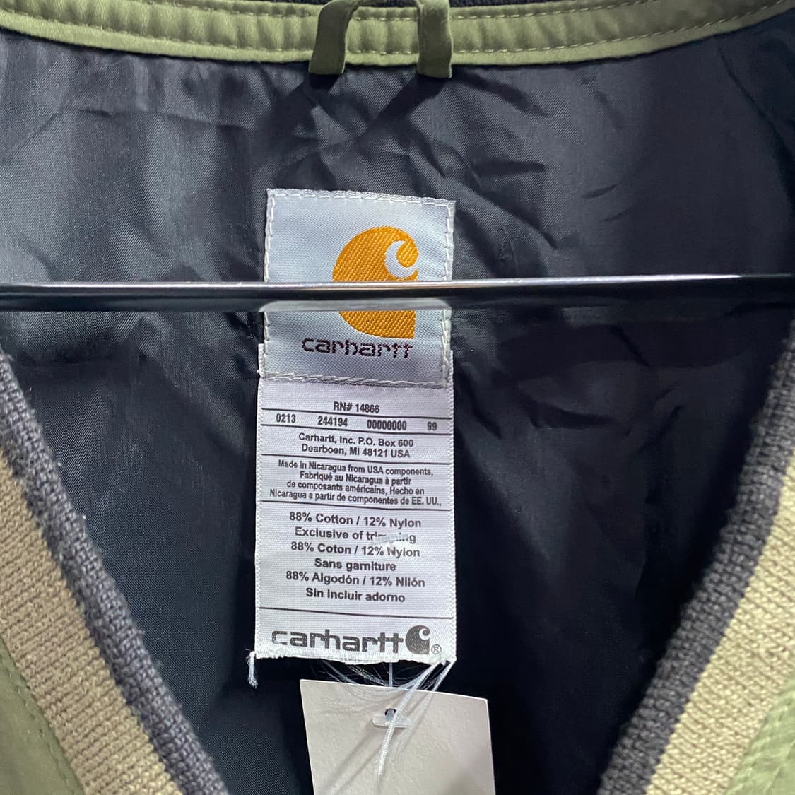 칼하트 빅로고 카키 웜업 B3164 상품이미지3