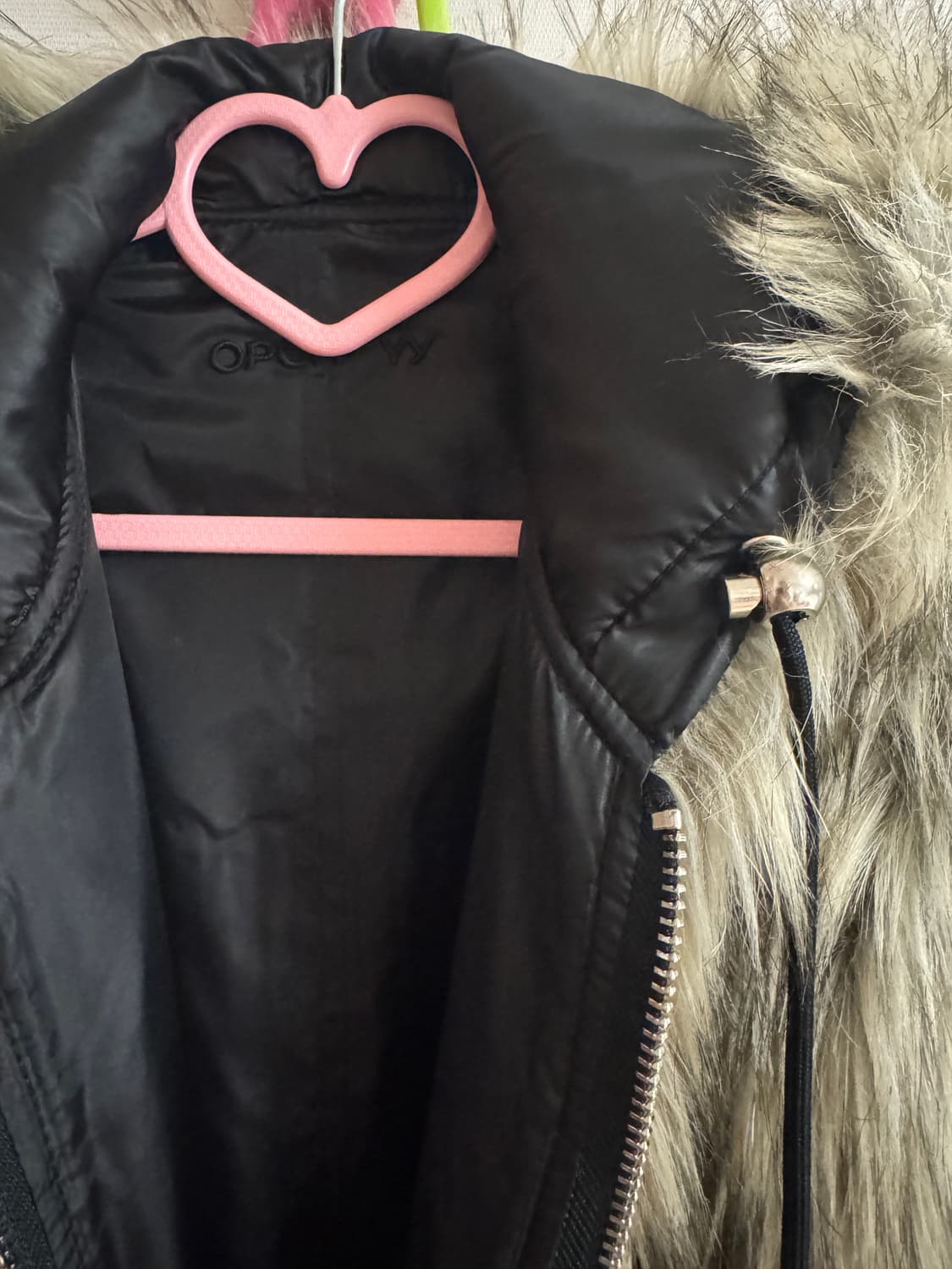 오픈와이와이 리버시블 후드 퍼 자켓 베이지 스몰(S) 상품이미지8