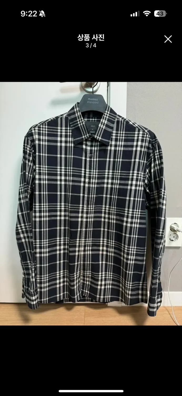 앤드지 플란넬 체크 서츠 블랙 100 상품이미지3