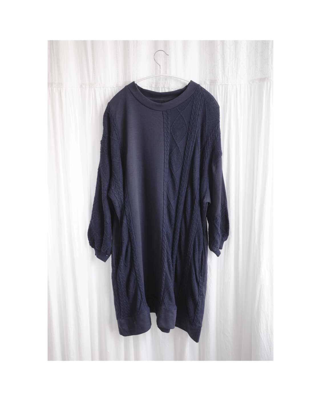 Navy half knit dress  상품이미지4