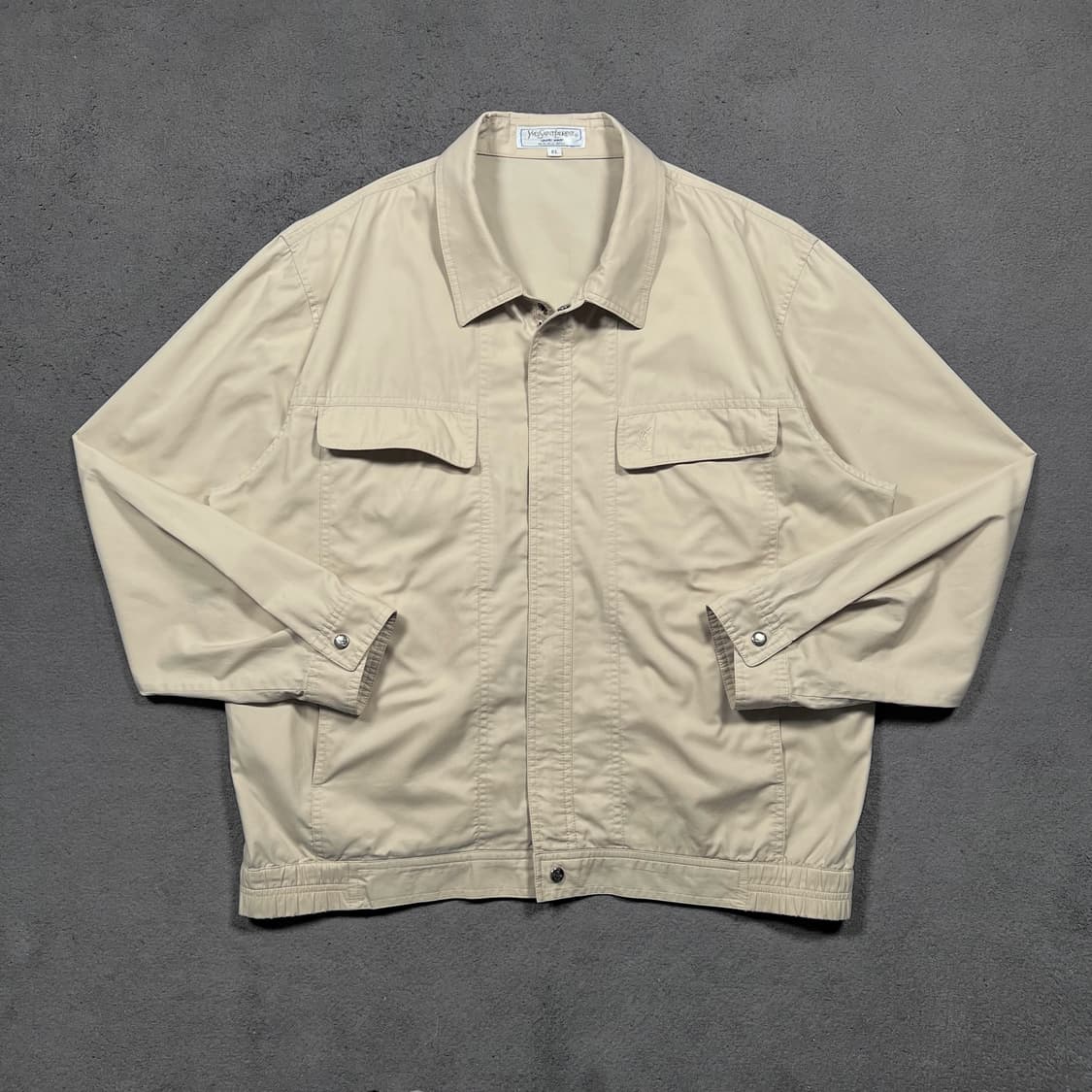 90‘s 입생로랑 베이지 코튼 집업 자켓 상품이미지1