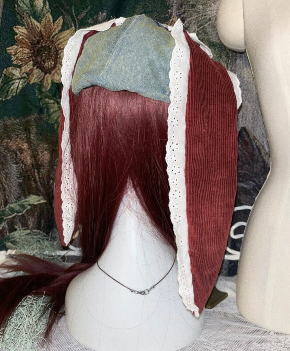 티엠디디케이 TMDDK 토끼 레이스 모자, 레이어드 스커트 빈티지 상품이미지4