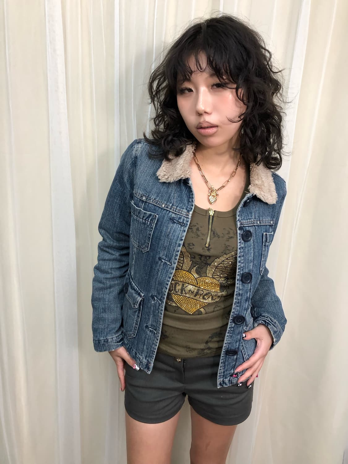 S Abecrombie 아베크롬비 데님 퍼 자켓 상품이미지1