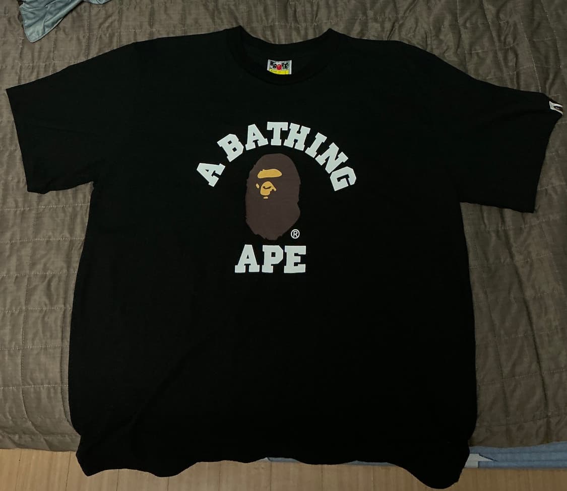 베이프 컬리지 티셔츠 블랙 상품이미지1