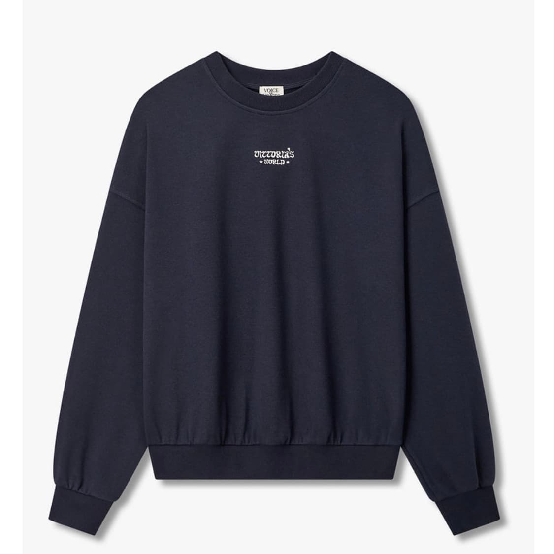 VOV 보브 백 그래픽 드롭 숄더 맨투맨 네이비 새상품  상품이미지2