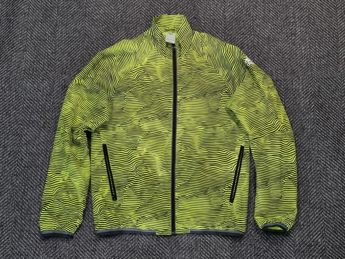 Adidas — 러닝 윈드브레이커 (네온 옐로우 스트라이프) 상품이미지1