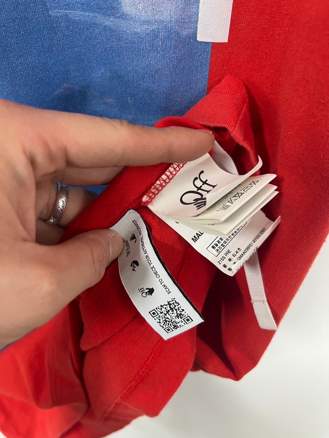 오프화이트 모나리자 애로우 오버 프린팅 반팔 티셔츠 상품이미지6