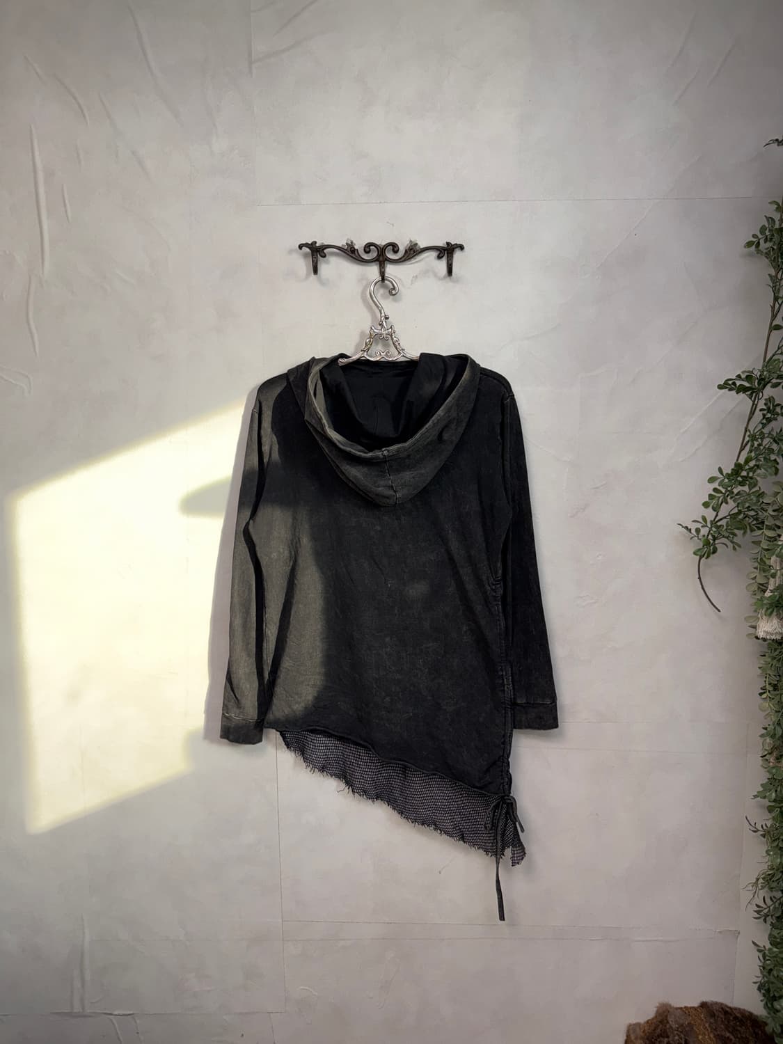 Washing black grunge net high neck hood 상품이미지9