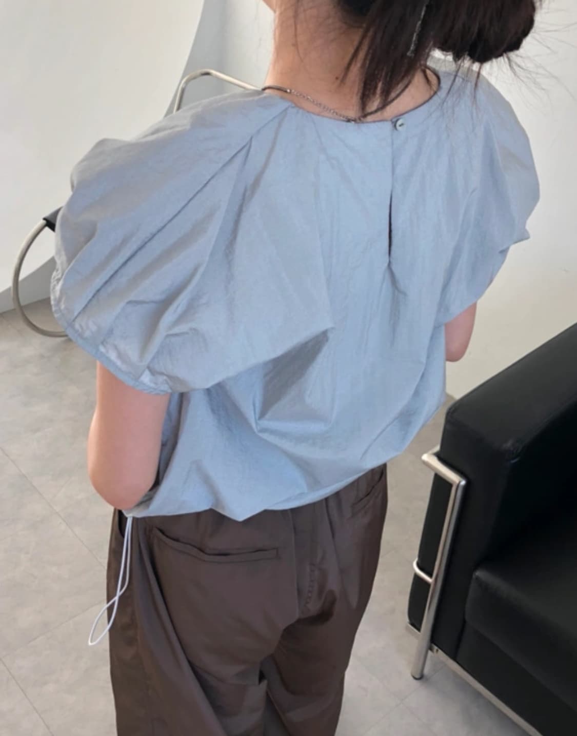 세이지블루 글로시 카고팬츠 브라운 상품이미지4