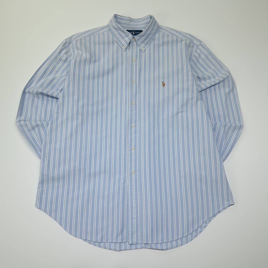 CN992 XL 폴로 랄프로렌 블루 스트라이프 긴팔 셔츠 남방 상품이미지1